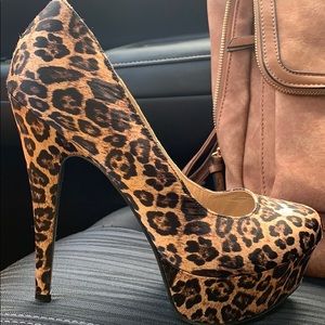 Leopard print high heels